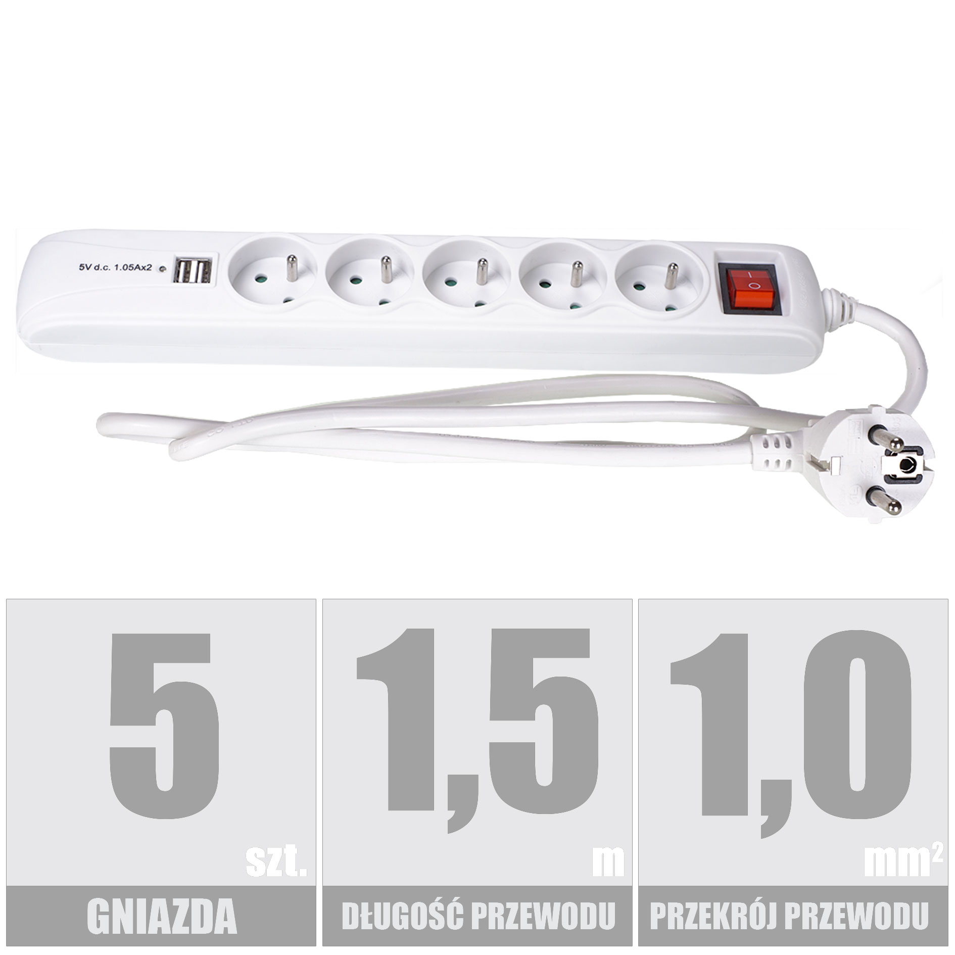 RUM-LUX | PM/5-3-1,5M+W+2XUSB 3x1,0 BIAŁY | pm-5-3-1,5m+w+2xusb_3x1,0_bialy_[f001].jpg